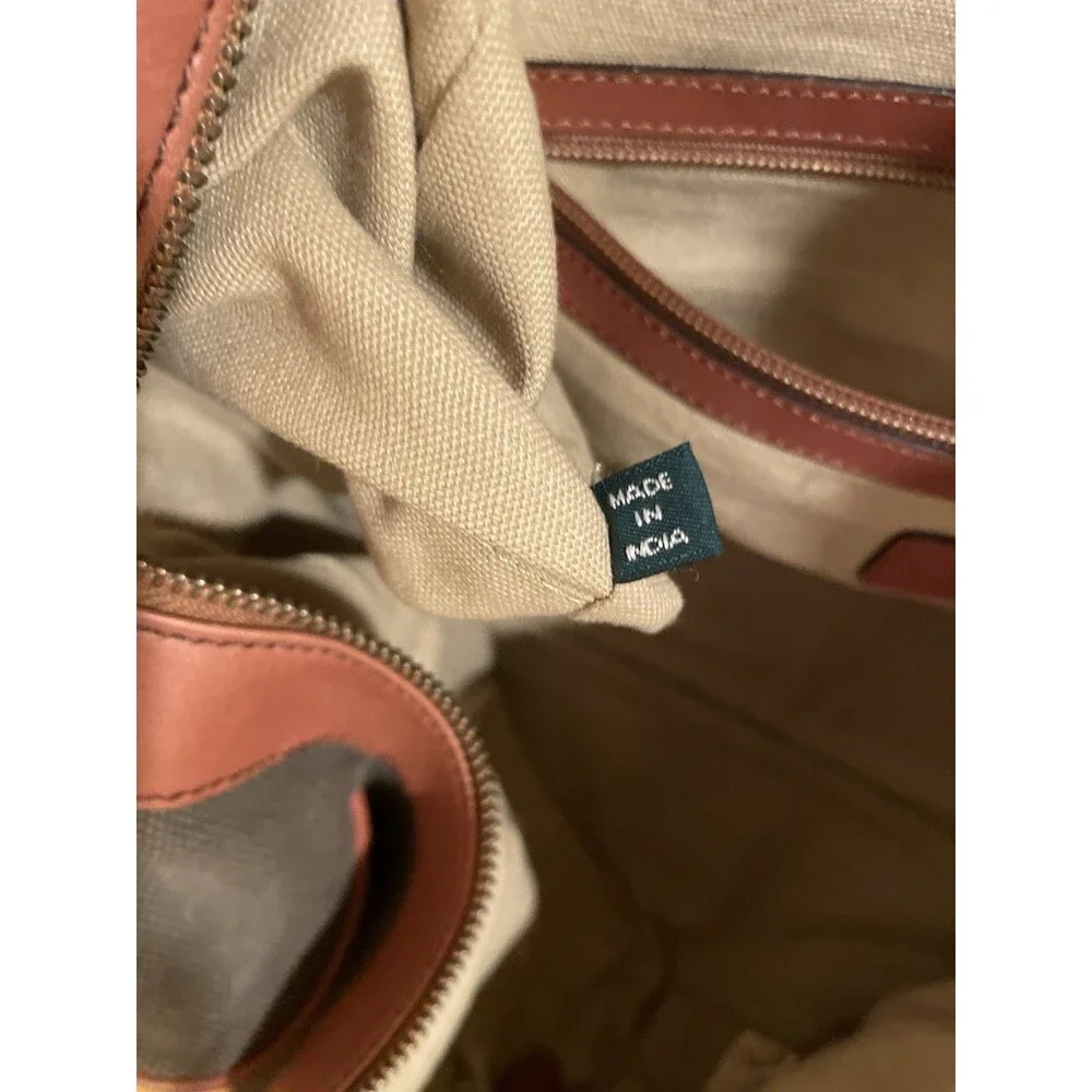 Vintage Cole Haan Canvas Leather Duffel Bag Weekender Travel Carry On Strap EUC